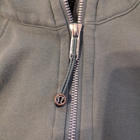 lululemon cropped scuba hoodie Full zip womens M/L sage green long sleeve hood - Picture 4 of 9